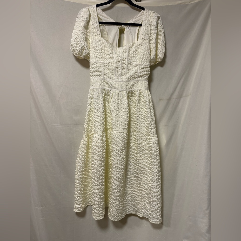 Glamorous Cream Textured Midi Dress